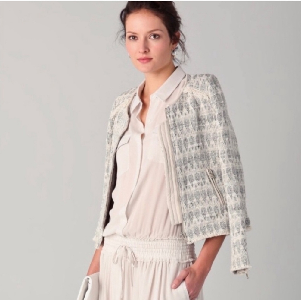 IRO Uma Diamond Print Bouncle Tweed Jacket - Size XS / Size 1